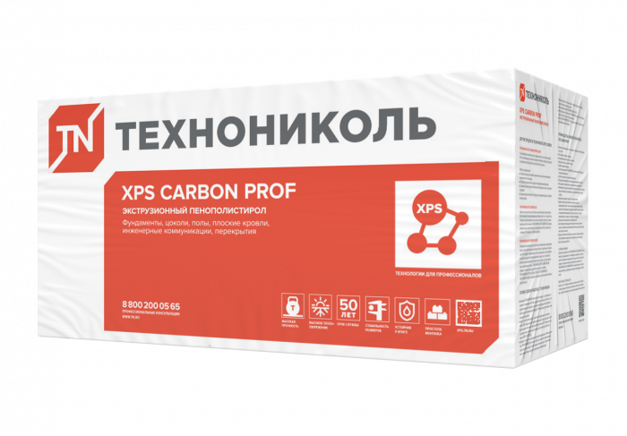 Теплоизоляция Технониколь XPS CARBON PROF 1180х580х80-L (5 плит, 3,422 кв.м)