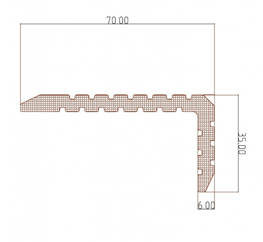 Уголок торцевой ДПК T-Decks PREMIUM 3D 35x70 (терракот)