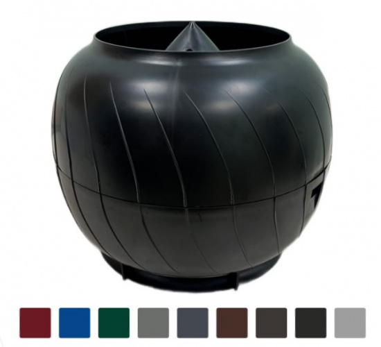Вентиляционный дефлектор (колпак) серии Static GERVENT, 160 мм, черный